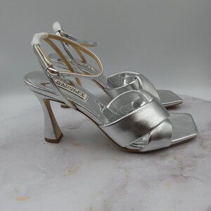 Badgley Mischka Dress Shoes Silver Brinlee II Sillea Heels Sandals